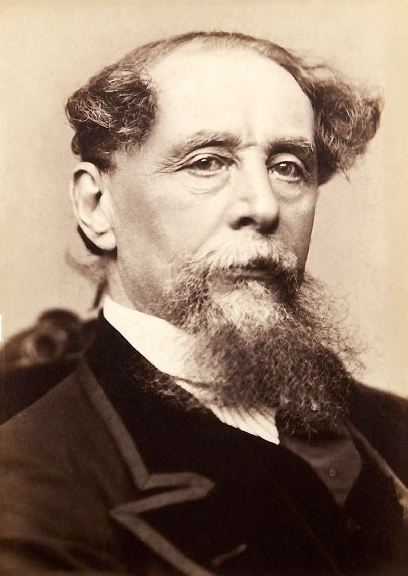 Portätfotografie des älteren Charles Dickens