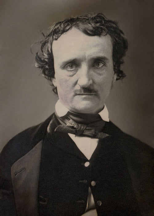 Porträtfotografie von Edgar Allan Poe, schwarz-weiß