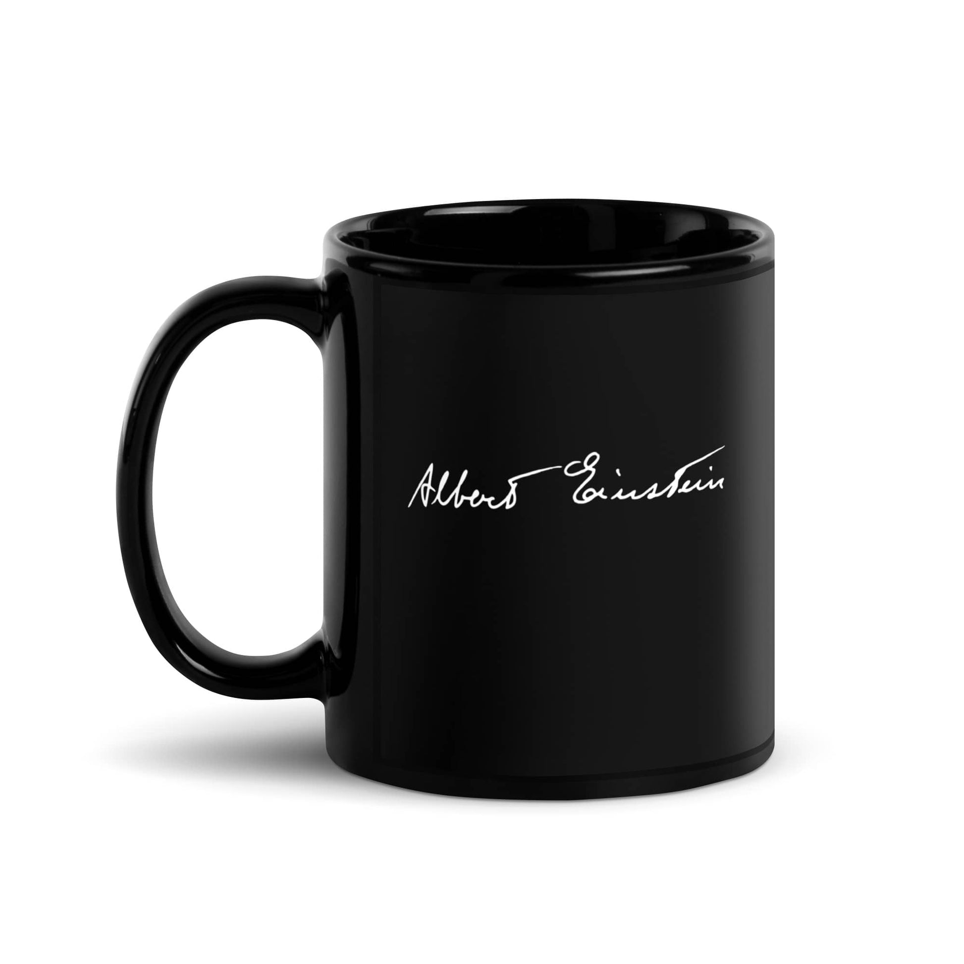 Albert Einstein quote mug 'If A is success in life', black left