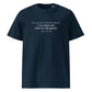 Albert Einstein quote t-shirt 'Difficulties in mathematics', navy front