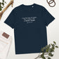 Charles Dickens quote T-shirt 'I have been bent and broken', navy mockup