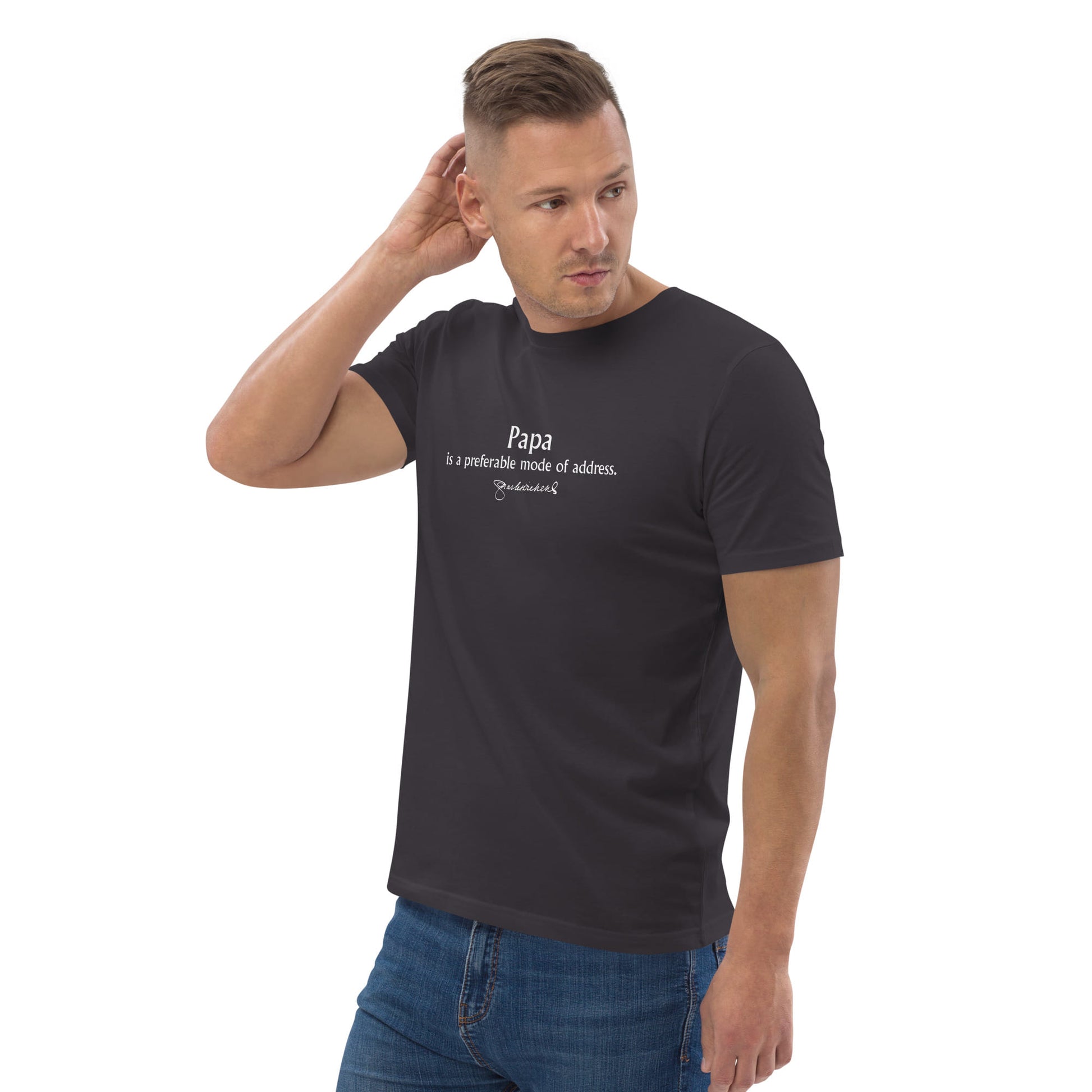 Charles Dickens quote T-shirt 'Papa is a preferable mode of address', anthracite portrait
