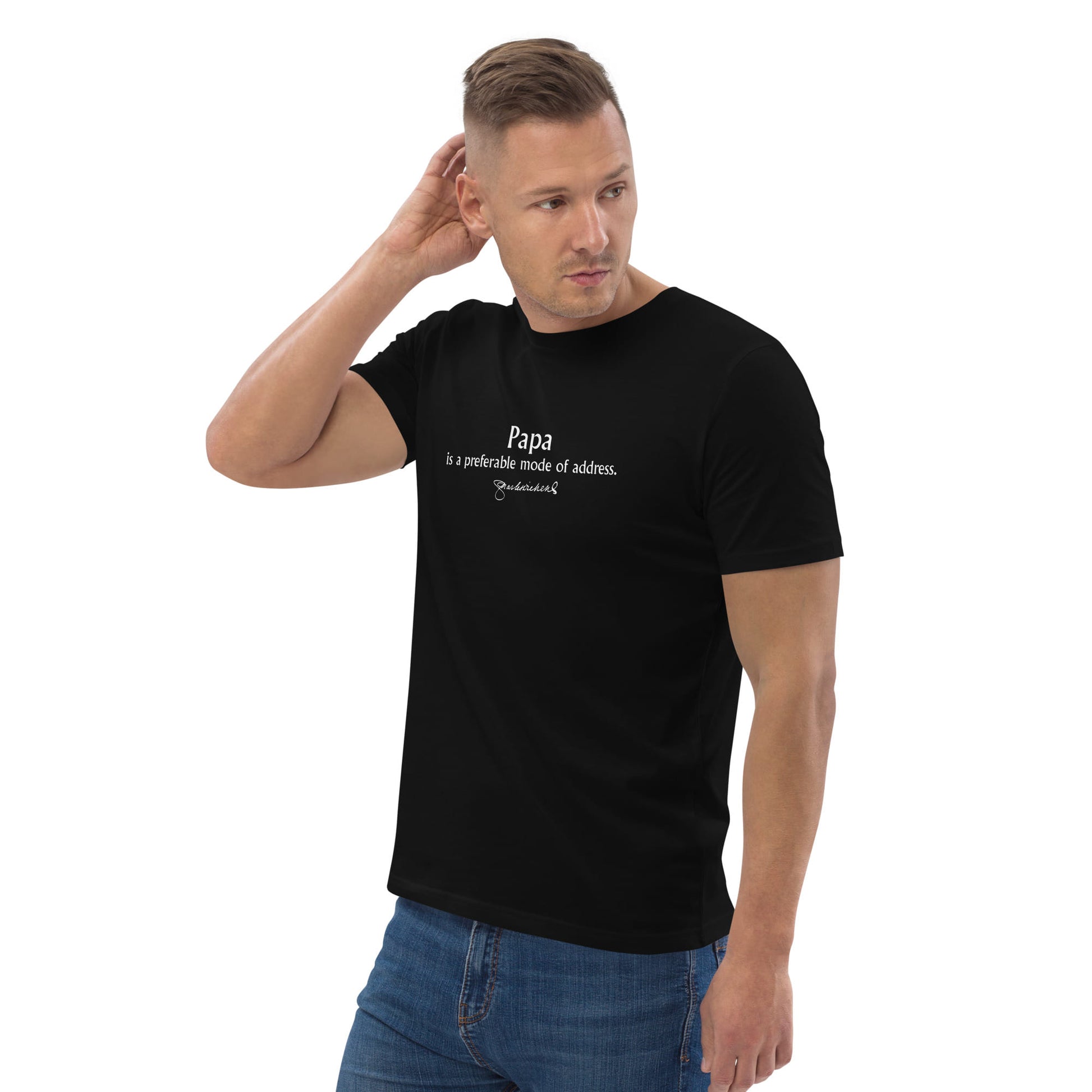 Charles Dickens quote T-shirt 'Papa is a preferable mode of address', black portrait