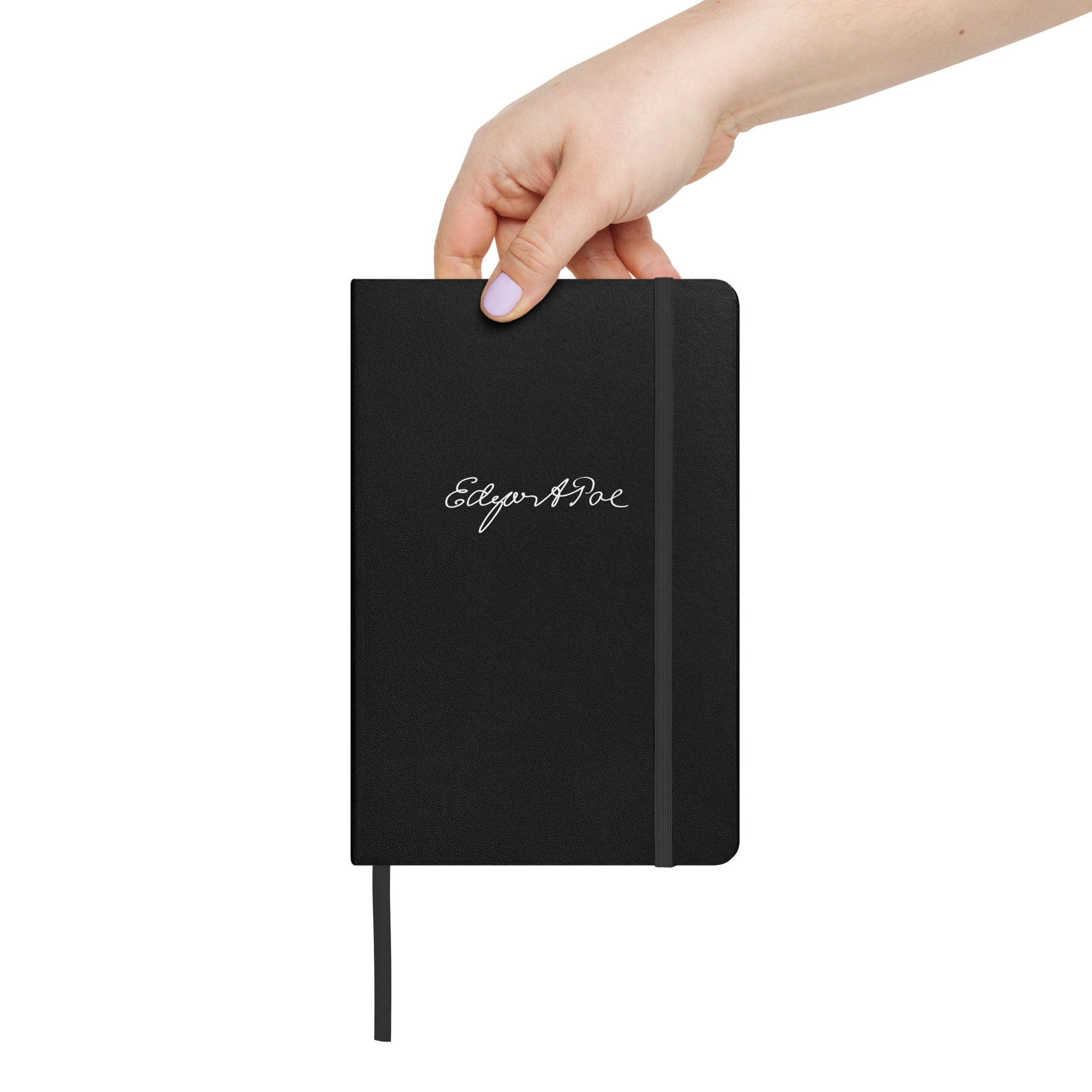 Edgar Allan Poe signature black notebook size compare