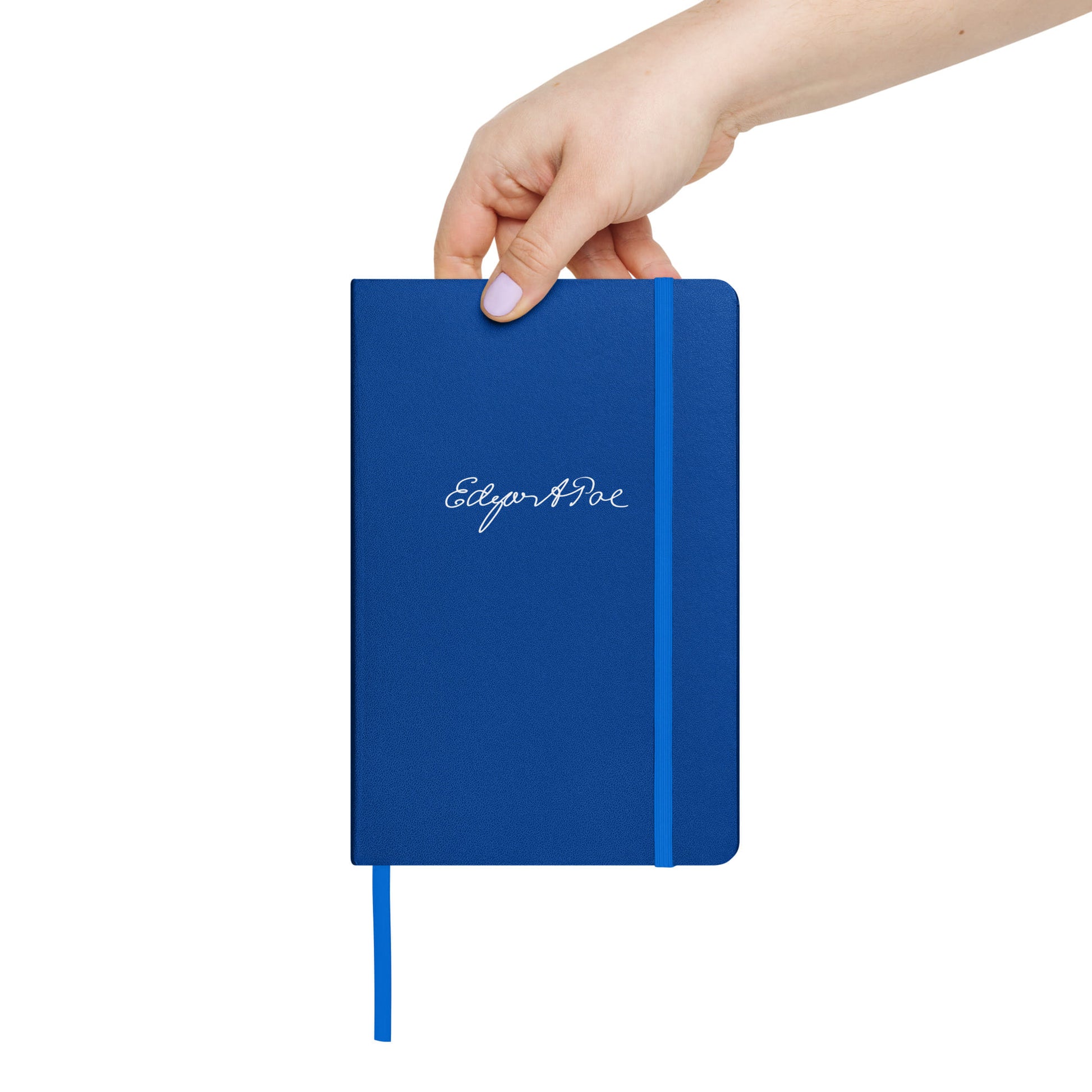 Edgar Allan Poe signature blue notebook size compare