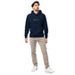 Edgar Allan Poe signature navy hoodie model view