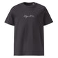 Edgar Allan Poe signature organic anthracite t-shirt front view