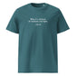 Galileo Galilei quote t-shirt 'Wine is a mixture of moisture and light', teal front