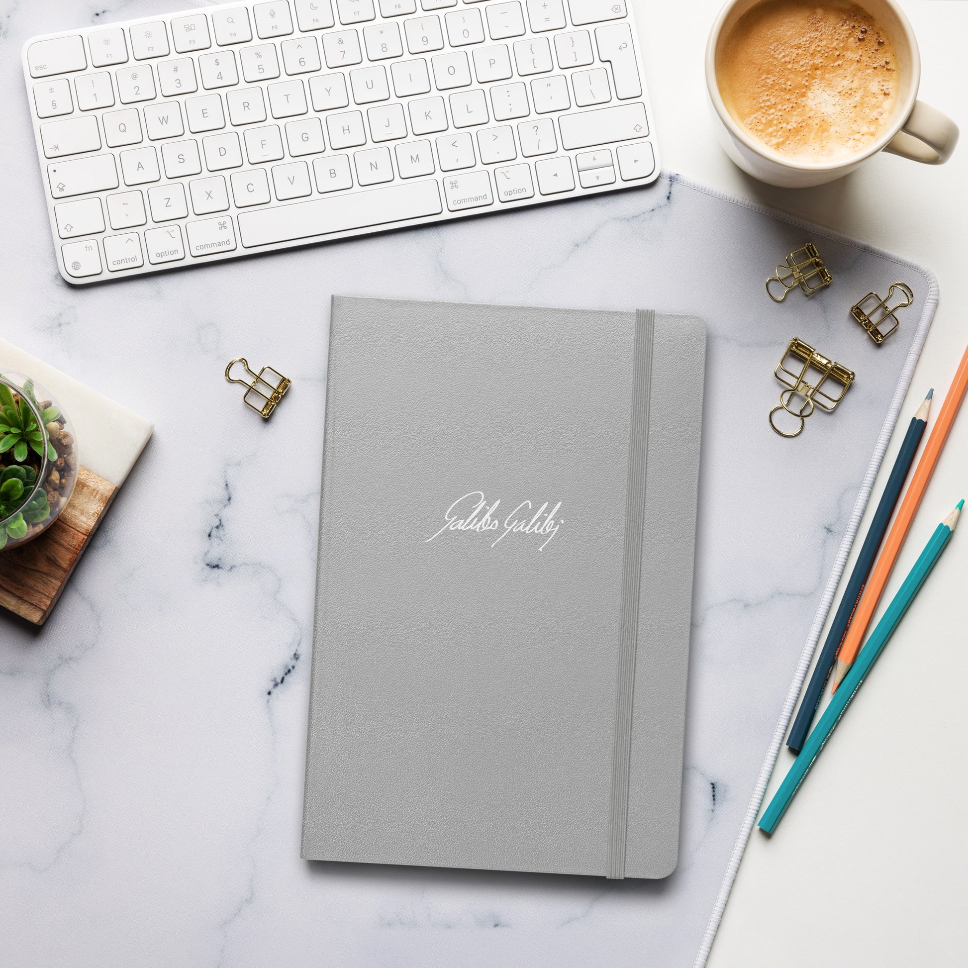 Galileo Galilei signature silver notebook lifestyle
