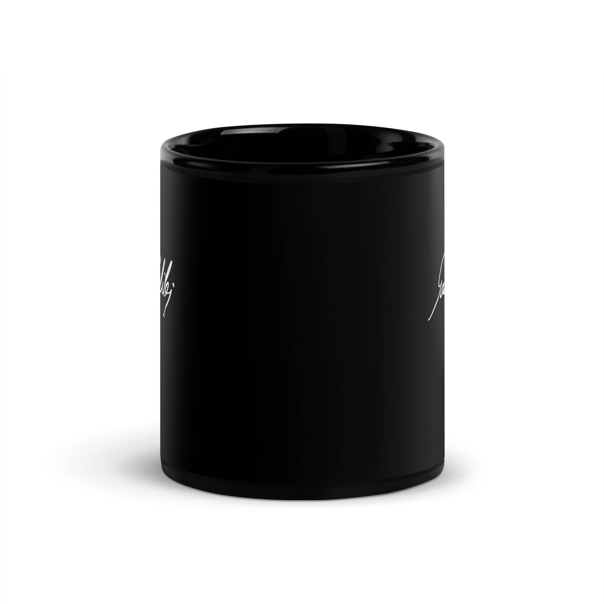 Galileo Galilei signature black mug front