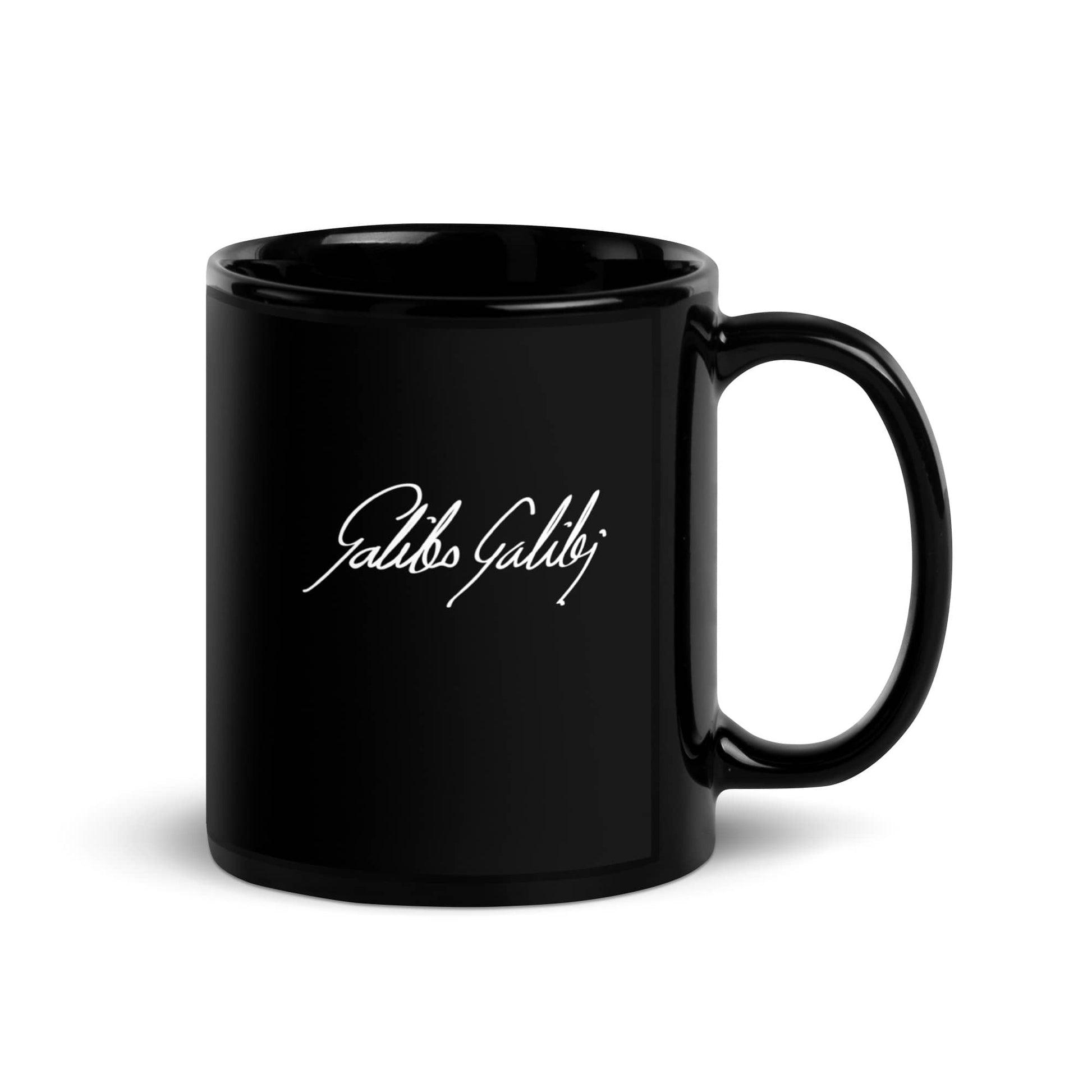 Galileo Galilei signature black mug right