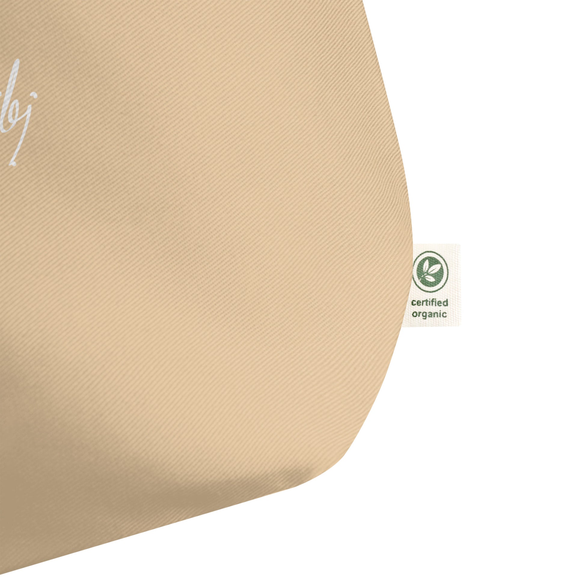 Galileo Galilei signature organic beige shopper bag tag detail