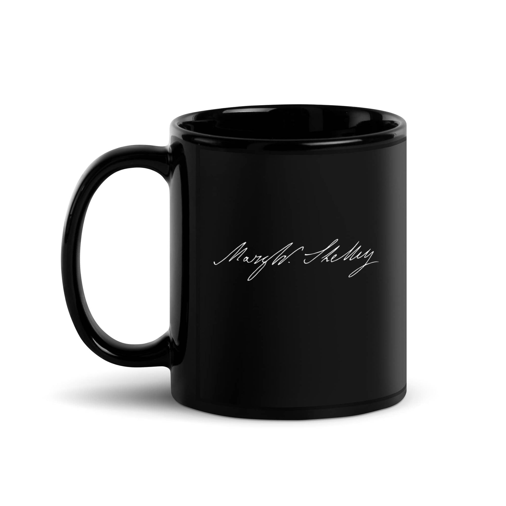 The Last Man quote mug 'My soul knows no dread' Mary W. Shelley, black left