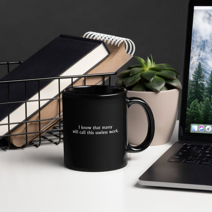 Leonardo da Vinci funny quote mug 'I know that many will call this useless work', black mockup