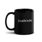 Leonardo da Vinci signature black mug left