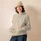 Leonardo da Vinci signature organic beige hoodie model front