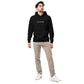 Leonardo da Vinci signature organic black hoodie model view