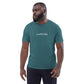 Leonardo da Vinci signature organic teal t-shirt model front
