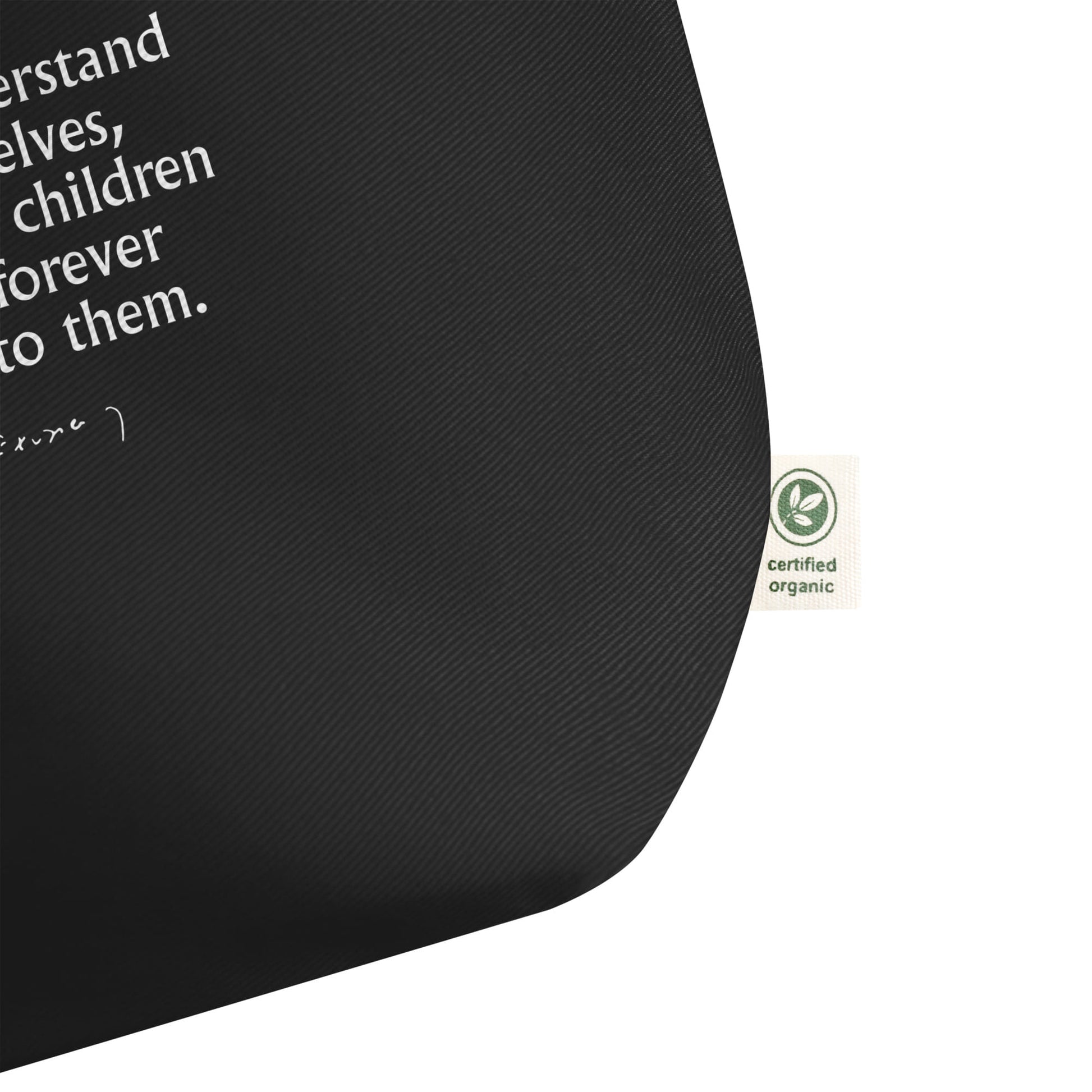 The Little Prince quote shopper 'Grown-ups never understand' Antoine de Saint-Exupéry, black detail