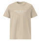 Mark Twain ironic quote t-shirt 'Clothes make the man', beige front