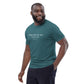 Mark Twain ironic quote t-shirt 'Clothes make the man', teal portrait