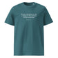 Mark Twain funny quote t-shirt 'Prosecuted', teal front