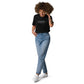 Mary Shelley quote t-shirt 'Live and be happy' Frankenstein, black model view