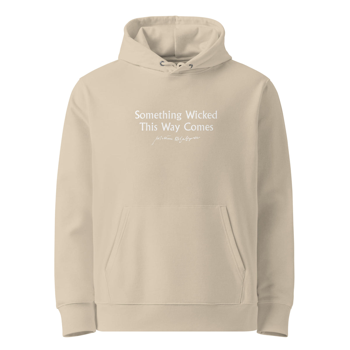 Shakespeare merchandise hoodie Macbeth 'Something Wicked This Way Comes', beige front