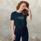 Shakespeare merchandise T-shirt Macbeth 'Something Wicked This Way Comes', navy mockup
