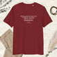 Three Musketeers quote T-shirt "Through a glass of Chambertin", Alexandre Dumas, burgundy mockup