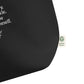 Virginia Woolf quote shopper bag 'No need to hurry. No need to sparkle.', black detail