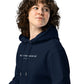 Midsummer Night's Dream quote hoodie 'What fools these mortals be' William Shakespeare, navy model detail